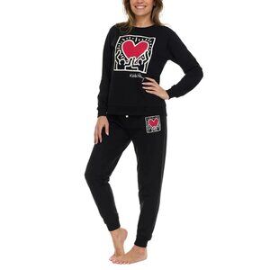 Keith Haring Ladies Lounge Set - Black and Pink